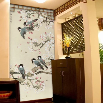 beibehang papel de parede para quarto стенни рисувани в коридора, голям хол Китайски класически тапети с птици