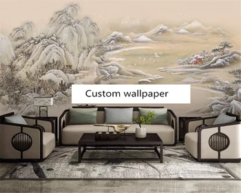 beibehang, нов китайски стил, пейзаж, на фона на всекидневна, декоративна живопис, тапети papel de parede