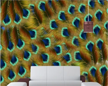 beibehang тапети за хола ретро американската мода цветни пера текстура арт телевизия фон стенни рисувани от папие-маше 3d