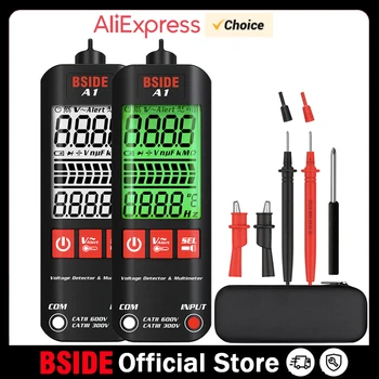 BSIDE A1 тестер за напрежение, детектор, мултицет, цветен дисплей, Безконтактен електрическа брава, двойна лента тест проводник под напрежение, Ω Hz, м NCV