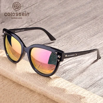 COLOSSEIN Маркови поляризирани слънчеви Очила за мъже и за Жени, луксозни Слънчеви Очила, Реколта големи Черни Рамки TAC UV400