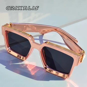 CRIXALIS, модни слънчеви очила в стил steampunk, женски, 21 Цвят, луксозен марка, квадратни слънчеви очила за шофиране с антирефлексно покритие за мъже, zonnebril dames