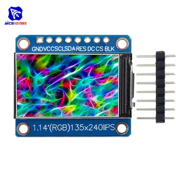 diymore 1,14 инчов SPI 240x135 RGB TFTЖК-дисплей Модул ST7789 IPS HD LCD Дисплей за Arduino C51 STM32 3,3 със заключение