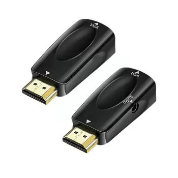 HDMI-съвместим Кабел-VGA конвертор Между приставка адаптер И Famale Конвертор Адаптер Конектор 3.5 Мм Аудио HD 1080P За КОМПЮТЪР, Лаптоп, Таблет C9P1