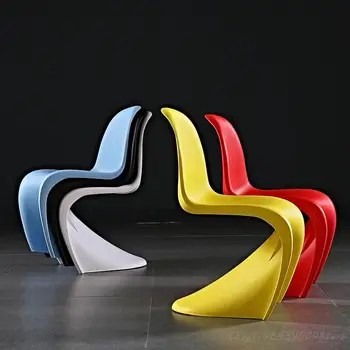 Ins Pandong Стол Пластмасов стол за почивка, Кът за стол S Тип Пластмасов стол модерен Дизайнерски стол за хранене 2022
