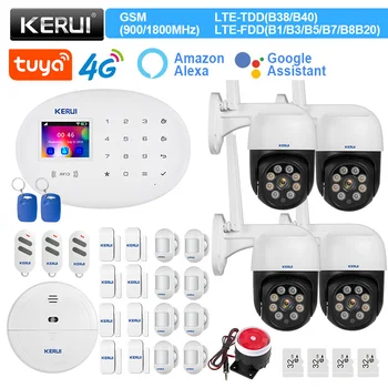 KERUI W204 4G WIFI GSM Аларма Sasha Smart Home Security Приложение за Управление на Вратата Детектор детектор за Движение Охранителна IP Камера