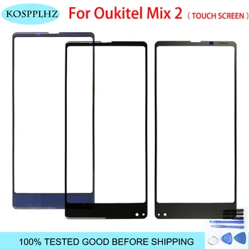 KOSPPLHZ За OUKITE MIX 2 Предна Стъклена Екранната Леща 100% Нова Предна Стъклена Външна Леща със сензорен екран за OUKITEL MIX2 + Инструменти