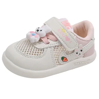 Kruleepo/ ежедневни обувки с 3D заек за новородените момичета и момчета, спортни обувки за деца, дишащи меш Първите маратонки