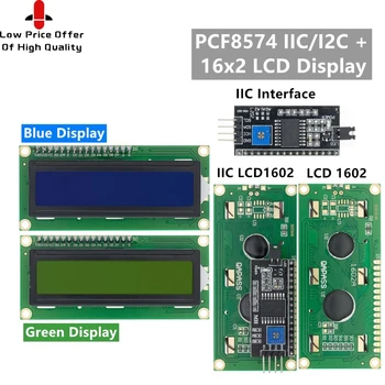 LCD1602 1602 LCD Модул Синьо/Жълто-Зелен Екран 16x2 знаков LCD дисплей PCF8574T PCF8574 IIC I2C Интерфейс 5 за arduino