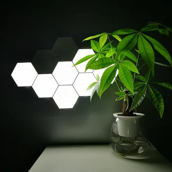 Led Hexagonal монтиран на стената лампа САМ Touch Senser лека нощ за компютърни игри стая в стая, нощно шкафче за спалня, подарък декоративна лампа