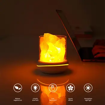 Led нощна светлина за Ароматерапия, Преносима лампа от каменна сол, USB Настолен пречистване на въздуха с соляным камък за дома