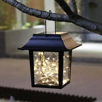 Led окачен звезден фенер в слънчева батерия, градинска лампа за декор на градински пътеки