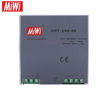 MiWi DRT-240-48 Висококачествен Трифазни Индустриални Импулсно захранване ОТ 380 До 48 240 W 5A
