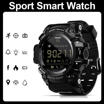 MK16 Bluetooth Спортни умни часовници, цифрови Часовници, Крачкомер, мъжки фитнес тракер, водоустойчиви часовници IP67