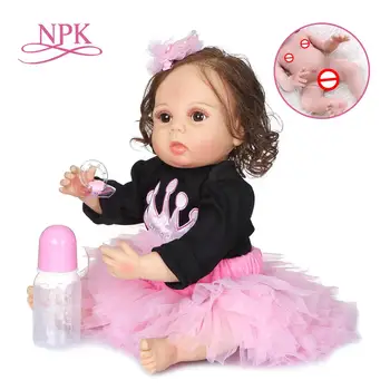 NPK 55 см кукла за най-малките момичета с пълна силикон корпус bebes, реалистични кукли-реборны ръчно изработени, возрожденный дете, подарък за рожден ден за деца