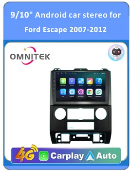 OMNITEK 2 Din Android Авто Радио Мултимедиен За Ford Escape Mazda Tribute 2007 2008 2009 2010 2011 2012 4G Wifi GPS Carplay a
