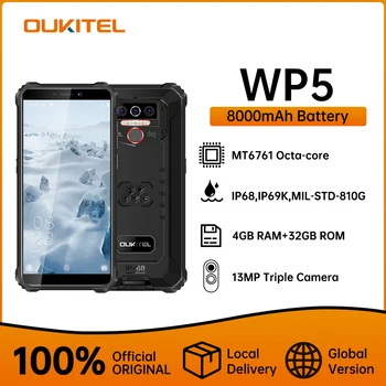 OUKITEL 4G WP5, издръжлив смартфон 4 GB + 32 GB 8000 mah, 5,5 