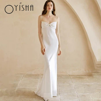 OYISHA Елегантни сватбени рокли на Русалка за жени, сатен сватбени рокли без ръкави, скъпа Облекло по поръчка, Vestidos De Новия 2023