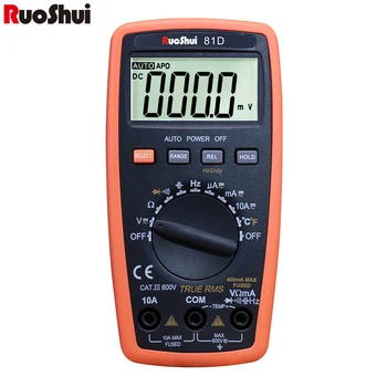 RuoShui 81D Мини Цифров Мултицет 3999 Точки True RMS Температура Капацитет на Честотата Тестер за Диоди Автоматичен Диапазон Multimetro