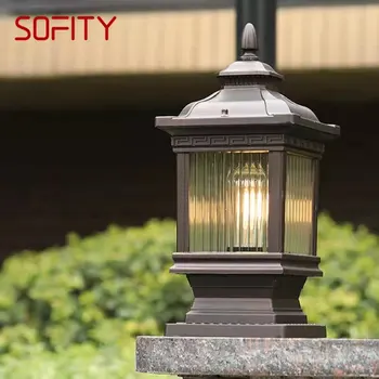 SOFITY Открит класически лампа на колумб, прост електрически led лампа на колумб, водоустойчив за вътрешния двор на вилата, ретро-озеленяване на градината