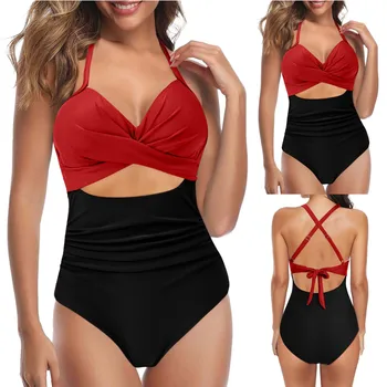 Swimwear 2023 Female 2023 Women ' s Swimsuit Секси Cut Out Swimsuit With Waistband High Waist Front бански женски слитный 수영복