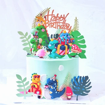 Topper за торта с динозавром, рожден Ден, парти с рев динозавър, детски душ, Момче, на 1-ви Динозавър, Декор, рожден Ден, Детски Сладкарски аксесоари за торти