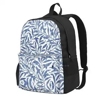 William Morris Willow Bough синьо-бял модел Ученически чанти Пътен раница за лаптоп Цветя в стил ар нуво Ботаническата William