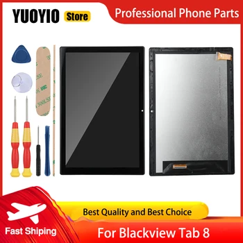 YUOYIO 100% чисто нов сензорен екран + LCD + Инструменти за отстраняване на телефон Blackview Tab 8 Tab 8E Безплатни инструменти