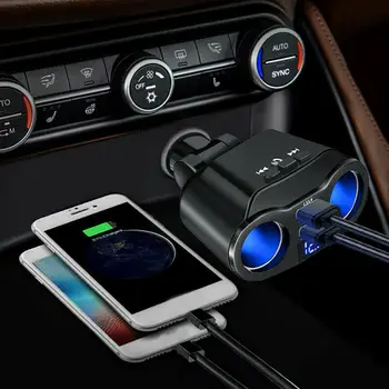 Автомобилен Fm Трансмитер, Аудио Телефон Arge Bluetooth 5,0 Комплекти Плейъри, за Цигари 2 Запалката на Хендсфри Mp3 Usb Автоматична Музика 12v-24v G2p2