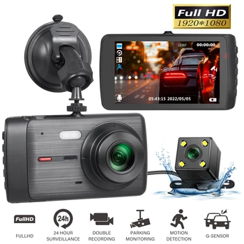 Автомобилен видеорекордер 4.0 Full HD 1080P Dvr Камера за обратно виждане Огледало Видеорекордер Паркинг монитор за Нощно Виждане авторегистратор Черна кутия