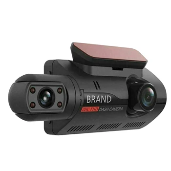 Автомобилен видеорекордер с две лещи, предна и вътрешна камера, видео рекордер за шофиране, паркинг монитор, нощно виждане, G-сензор 1080P