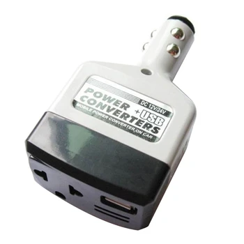 Автомобилен инвертор за инвертор на напрежение dc 12 v/24 В променлив 220 с индикатор за Безопасно напрежение USB щепсела