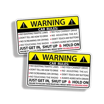 Автомобилна стикер 2X Правила, предупреждение за сигурност на Автомобили, мотоциклети Външни аксесоари, PVC стикери за Toyota, Honda, Lada, Vw, 10 см. * 5,6 см