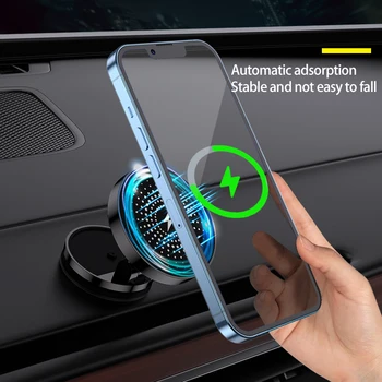Автомобилното Безжично Зарядно Устройство Qi мощност 15 W за iPhone 12 11 XR XS X 8 Samsung S20 S10, Магнитен USB-стойка За Телефона