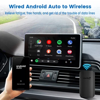 Безжичен адаптер Carplay Carlinkit Android Auto System Box, plug към безжична мрежа, аксесоари за автомобил на мултимедиен плеър