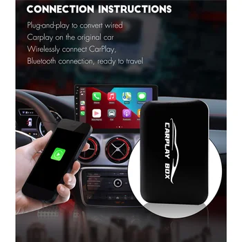 Безжична скоростна Carplay, прожекционен екран, Bluetooth, безжичен ключ Carplay, свързан към безжичен адаптер Carplay, система Linux