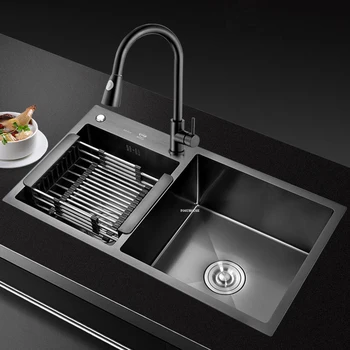 битова кухненска мивка от неръждаема стомана 304 с кран, сливное устройство за съдове, кухненски аксесоари за кухня, сгъстено кухненски мивки Nano