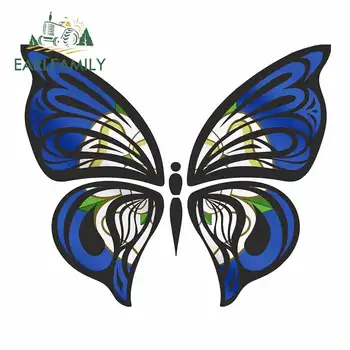 Богато украсен дизайн на крилата на пеперуда EARLFAMILY 13 см x 11 см с мотив хартата Йоркширской рози и графство Йоркшир, vinyl стикер на колата