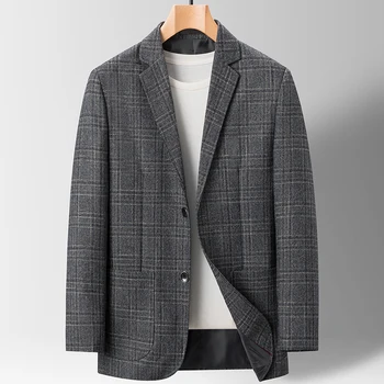 Бутик за висококачествени блейзър, модерно, красиво палто с висока яка, тенденция корейската версия, приталенное ново палто, мъжки блейзър от висок клас