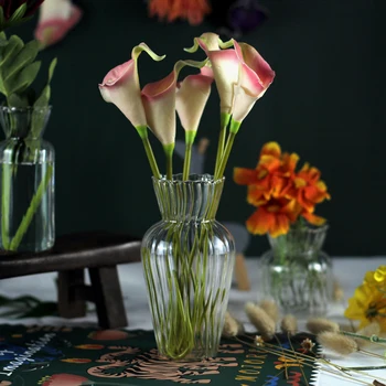 Ваза за цветя за сватбен декор Централна стъклена ваза Модерна Композиция от Цветя, Цветя настолна ваза за растенията
