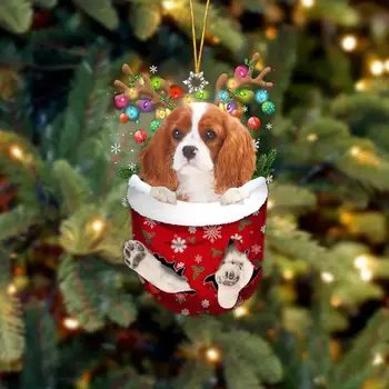 Висулка във формата на елхи, сладко кученце, акрилна висулка във формата на куче, коледни аксесоари за празнични партита, украса на стаята, Коледен подарък, Нестандартен
