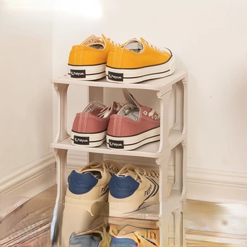 Вратата стойка за обувки, домашен просто малък тесен артефакт за съхранение и многопластова стойка за обувки