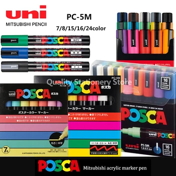 Връхчета UNI POSCA, дръжки за графити, маркери за рисуване, стоки за бродерия, рекламни плакати, канцеларски материали PC-1M / 3M/5M