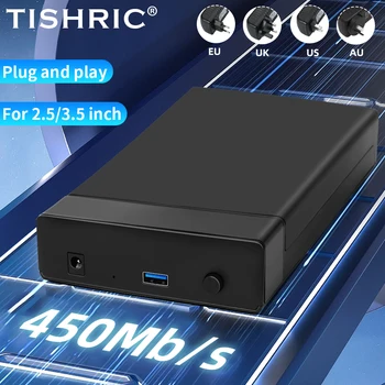 Външен HD-калъф TISHRIC 2,5/3,5-инчови SSD-диск на твърдия диск/Тяло/Кутия/Корпус Optibay Sata-Usb 3.0 За твърд диск с КАПАЦИТЕТ до 18 TB