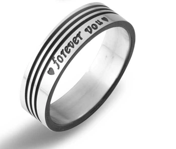 годежни пръстени на едро, модни бижута, Черна ивица, титан, Неръждаема стомана 316L, Обещанието за вечна любов, годежни пръстени за влюбени