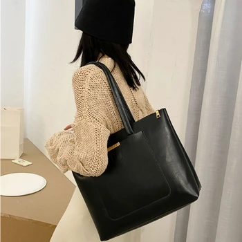Дамски Bag-чанта с горната дръжка, чанта през рамо от изкуствена кожа, чанти голям капацитет, чанти-тоут