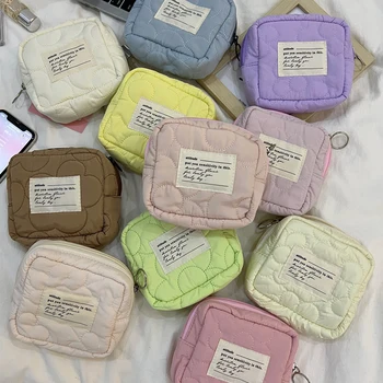 Дамски Скъпа Косметичка-органайзер за съхранение на хигиенни кърпички, сладки лоскутные чанта за грим в цветен клетка, червило