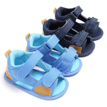 Детски обувки за бебета момчета и момичета, класическа парусиновая обувки с мека подметка за първите разходки, дишащи сандали, лятна ежедневни плажни обувки