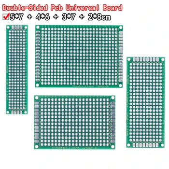Дропшиппинг 4шт 5x7 4x6 3x7 2x8 см, Двустранен мед прототип на Универсална печатна платка Такса от фибростъкло за Arduino