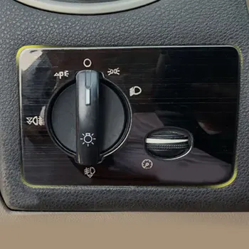 Дръжка за регулиране на превключвател за фарове от неръждаема стомана, хастар, подходящи за Ford Focus 2 MK2 2005-2011 Аксесоари